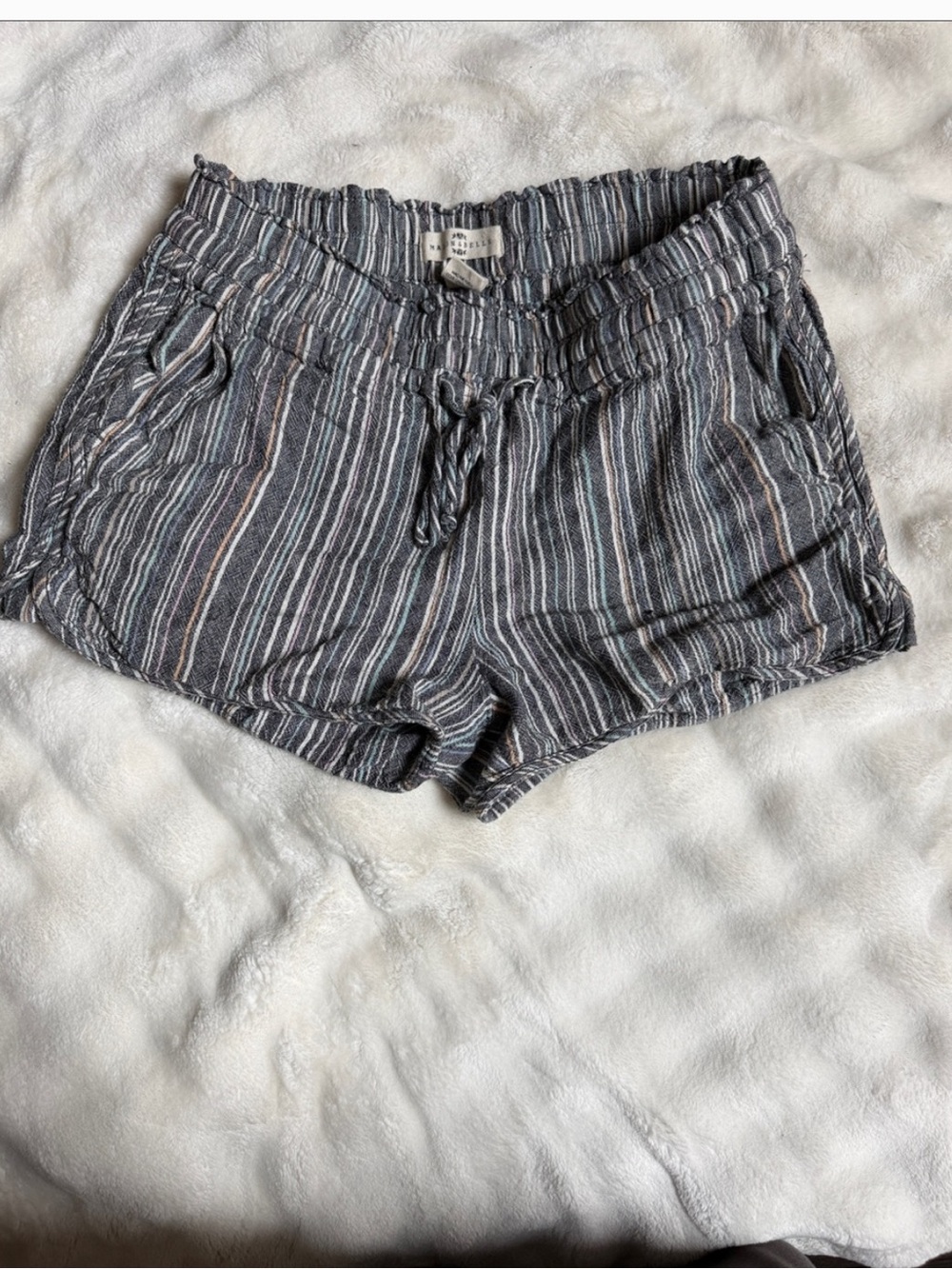 Striped Women’s Shorts - Gray